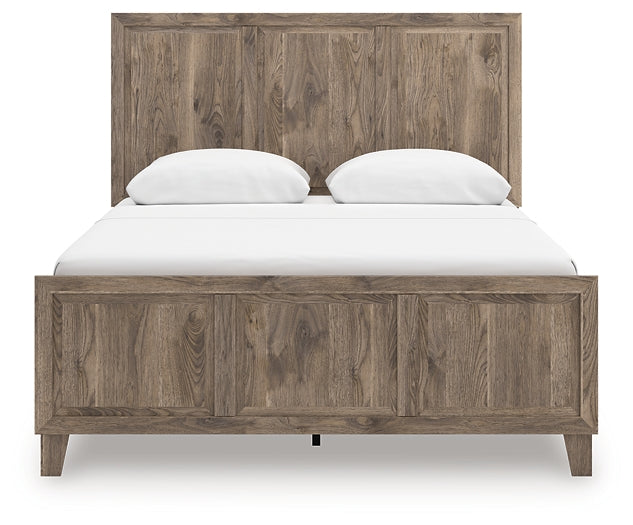 Cama con panel tamaño queen Rusticott