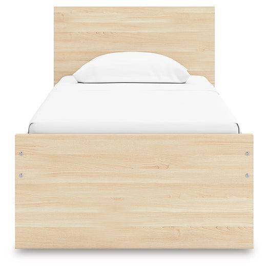 Cama Onita de plataforma con dos paneles y almacenamiento lateral