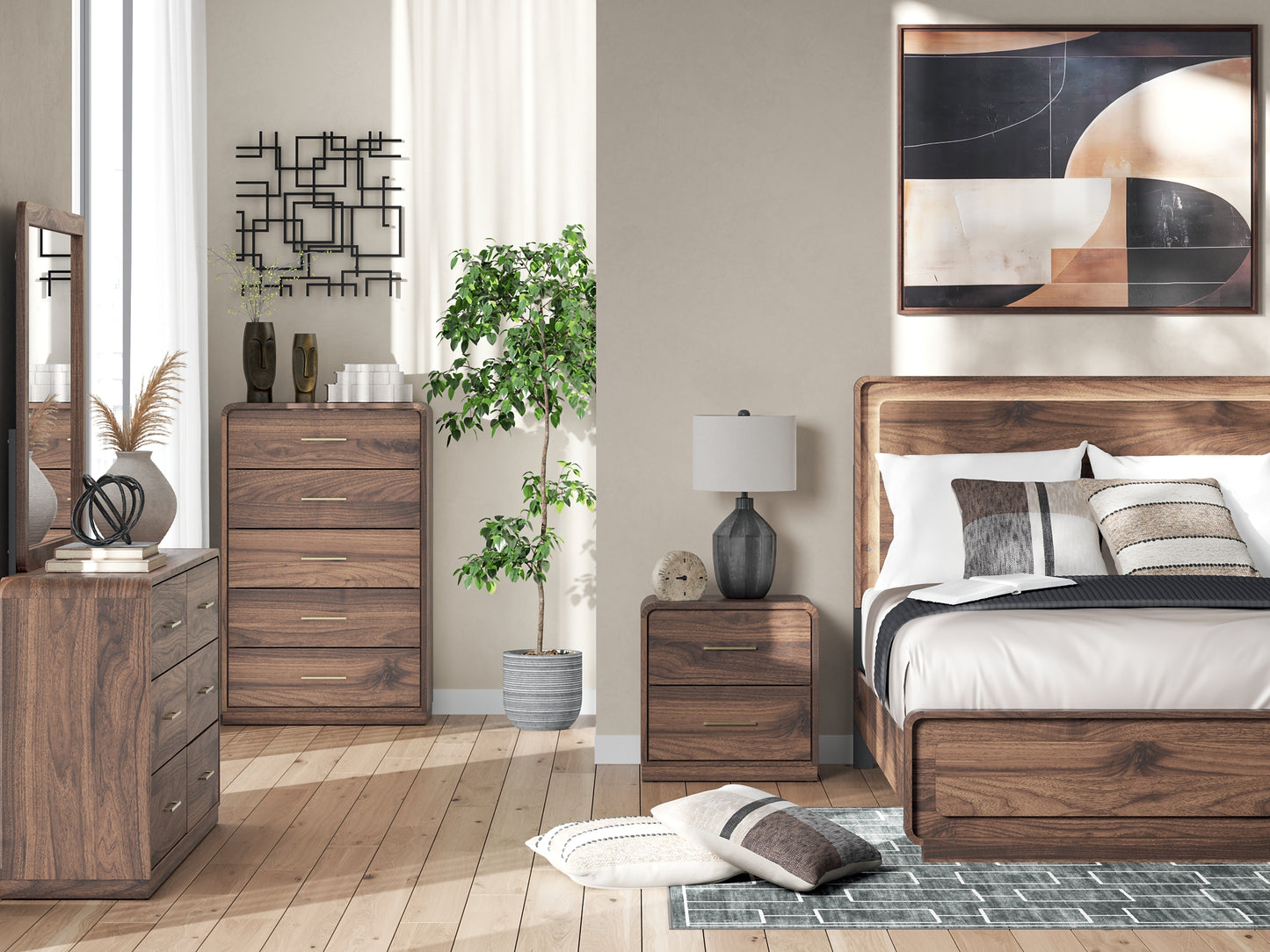 Mesita de noche Fortlorn de dos cajones