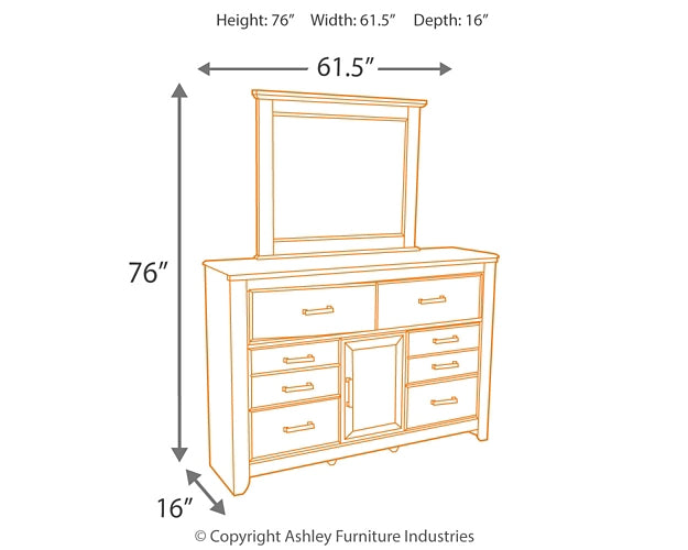Cabecero Juararo King/California King con tocador, cómoda y mesita de noche con espejo