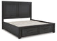 Cama Foyland King con cabecero y tocador con espejo