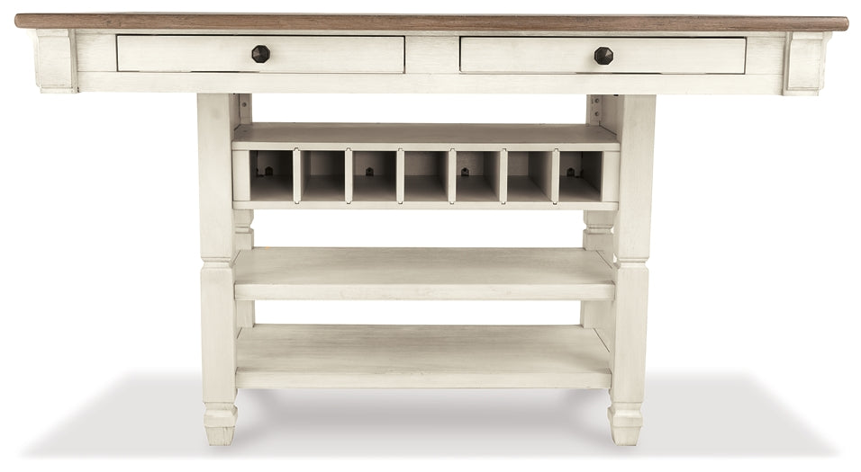 Mesa de comedor Bolanburg de altura de mostrador y 4 taburetes de bar