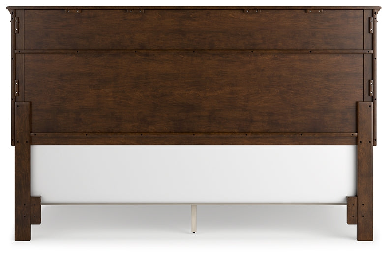 Cama Danabrin tamaño King con cabecero, tocador con espejo y mesita de noche