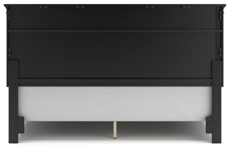 Cama Lanolee King con cabecero y tocador con espejo