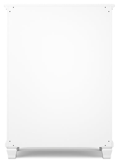 Cama doble Fortman con tocador con espejo, cómoda y mesita de noche