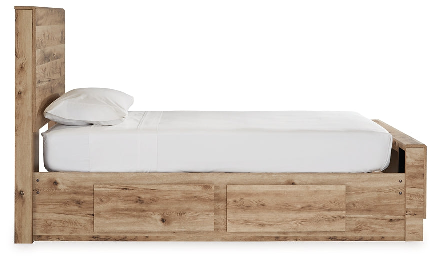 Cama doble Hyanna con almacenamiento y tocador con espejo