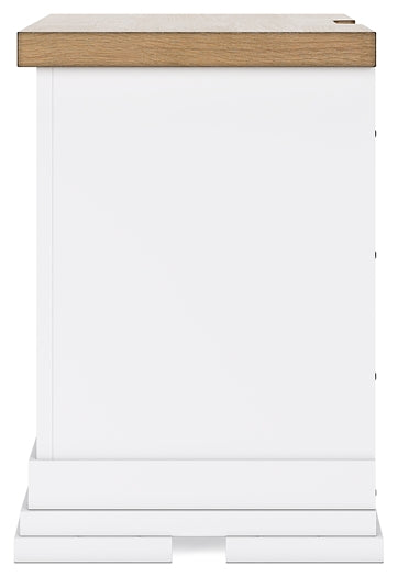 Cama Ashbryn Queen con cabecero, tocador con espejo y mesita de noche.