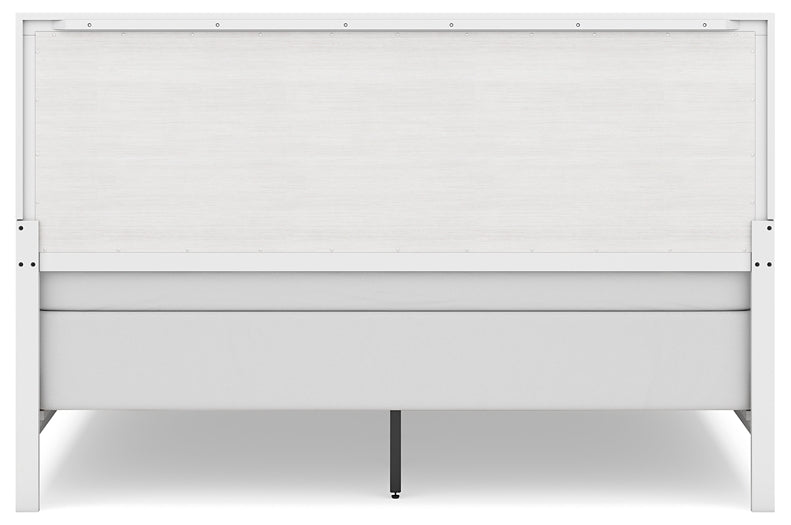 Cama Binterglen tamaño king con cabecero, tocador con espejo, cómoda y mesita de noche