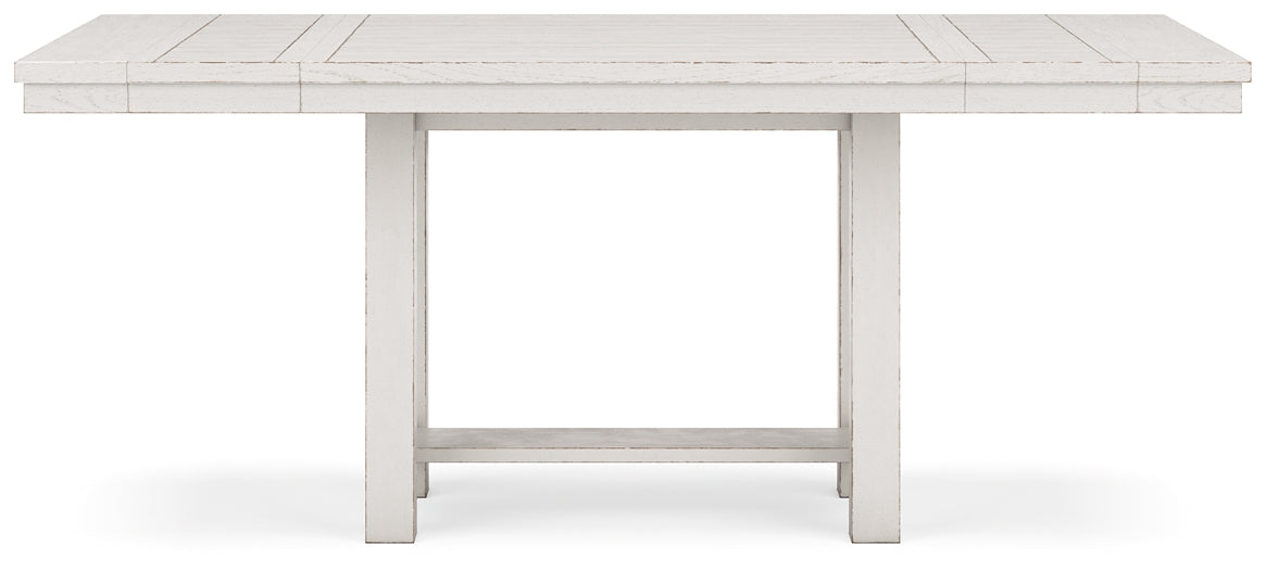 Mesa de comedor Robbinsdale de altura de mostrador y 6 taburetes de bar