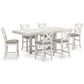 Mesa de comedor Robbinsdale de altura de mostrador y 6 taburetes de bar