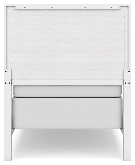 Cama doble Binterglen con tocador con espejo, cómoda y mesita de noche