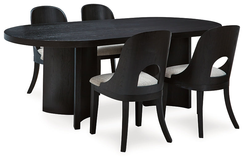 Mesa de comedor Rowanbeck y 4 sillas
