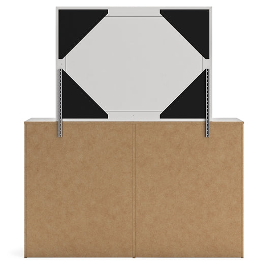 Cama individual Cayboni con tocador con espejo, cómoda y mesita de noche