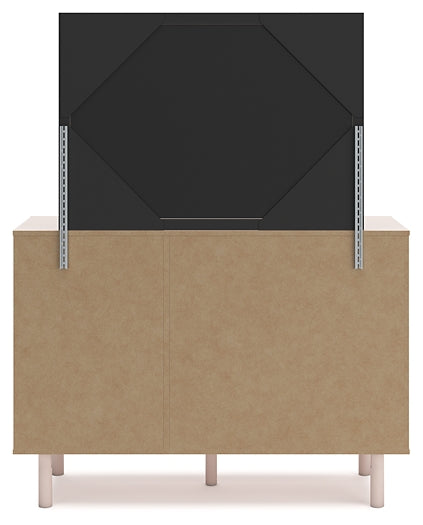 Cama tapizada de madera de pino Wisten con tocador con espejo