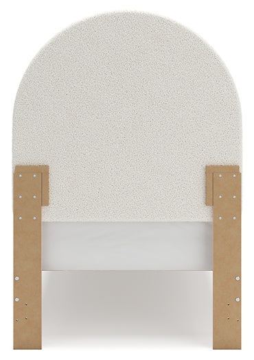 Cama individual tapizada Wistenpine con tocador con espejo y mesita de noche