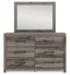 Graystorm Queen Panel Bed with Mirrored Dresser