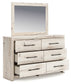 Lawroy Queen Panel Headboard with Mirrored Dresser, Chest and Nightstand