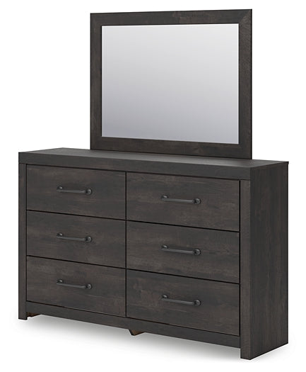 Hollivern Twin Panel Bed with Storage with Mirrored Dresser, Chest and Nightstand