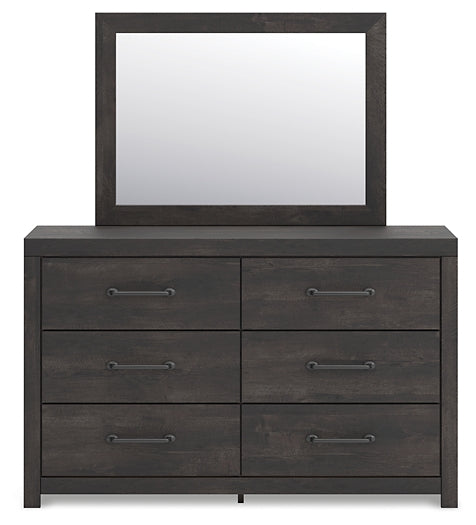 Hollivern Queen Panel Bed with Mirrored Dresser