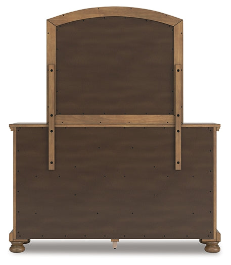 Feddinger California King Panel Bed with Mirrored Dresser