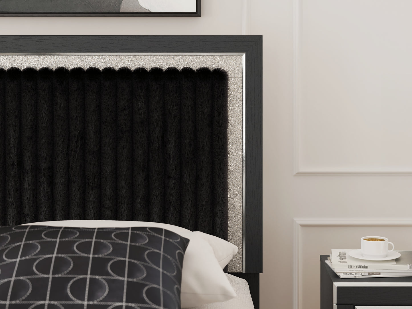 Cama tapizada Zuraleus Queen con panel