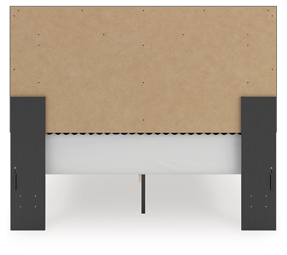 Cama tapizada Zuraleus Queen con almacenamiento y panel.