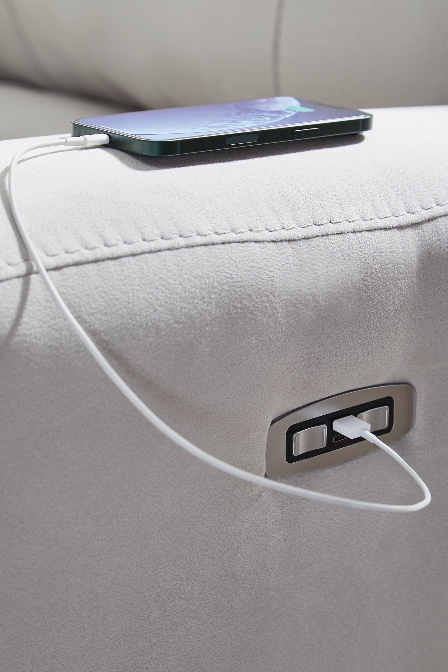 Sofá seccional reclinable eléctrico de 6 piezas Social Pointe