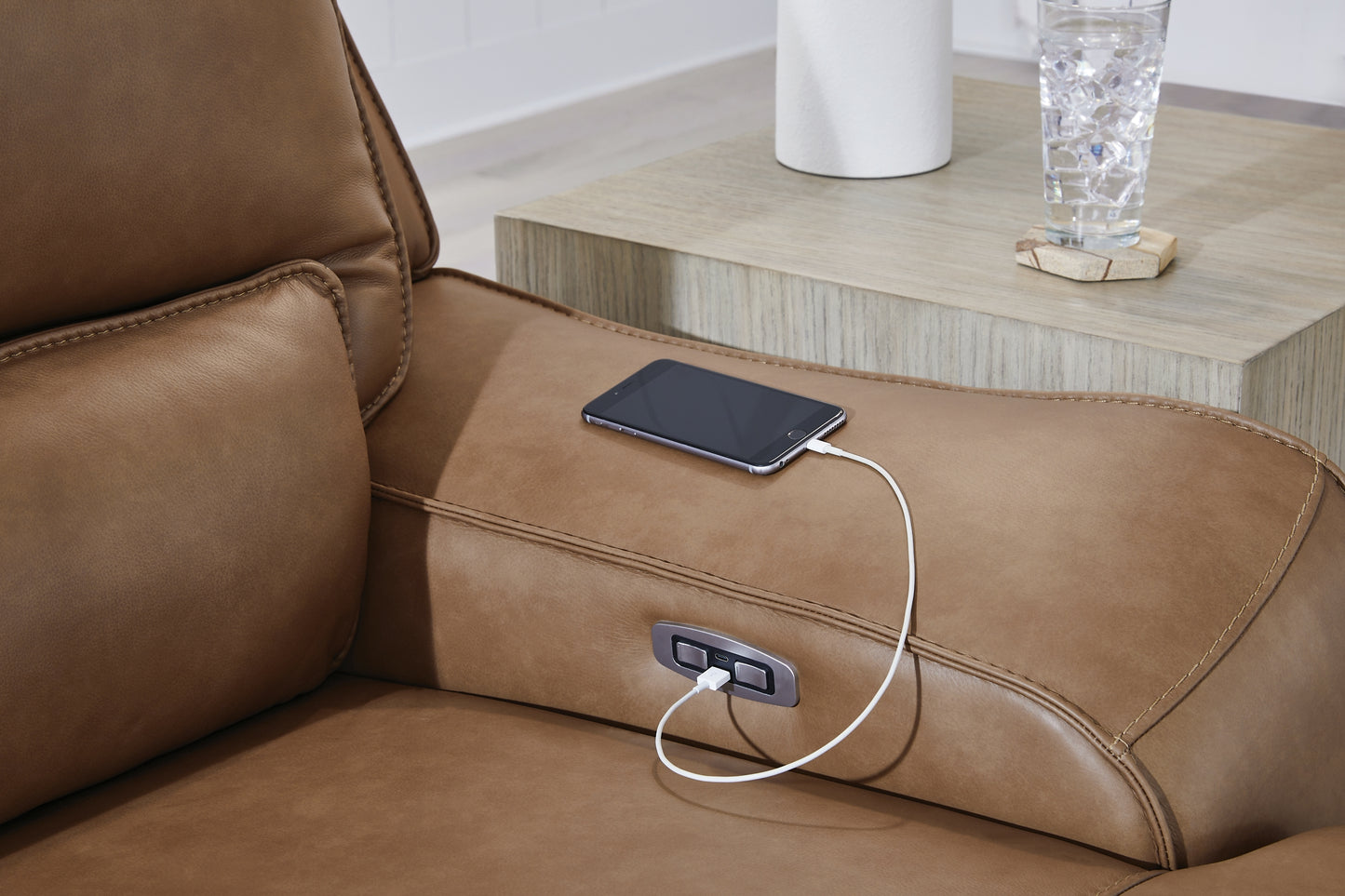 Sofá seccional reclinable eléctrico de 6 piezas DeepWakes con chaise longue