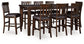 Haddigan Counter Height Dining Table and 8 Barstools