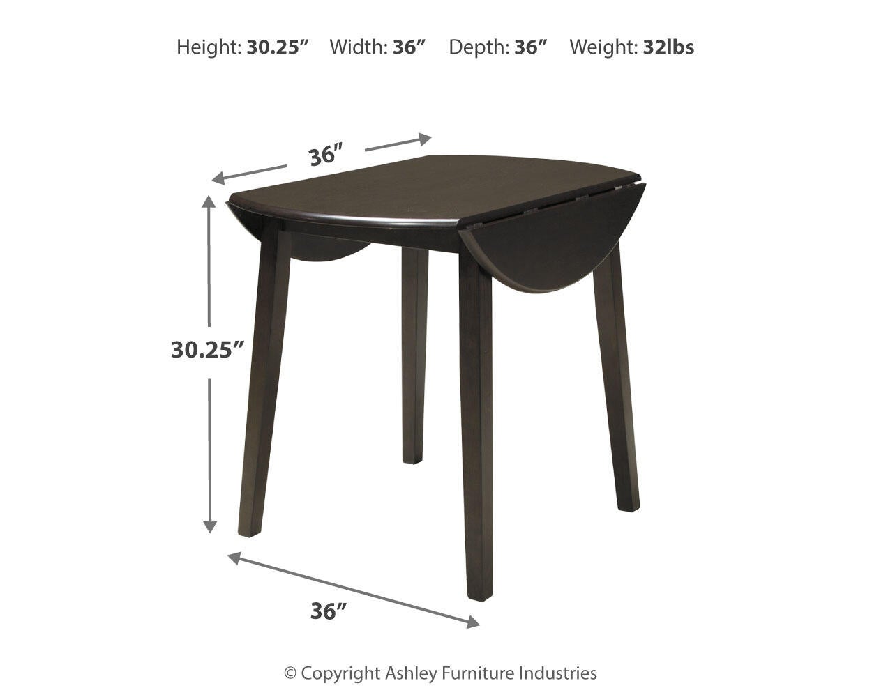 Mesa abatible redonda Hammis DRM