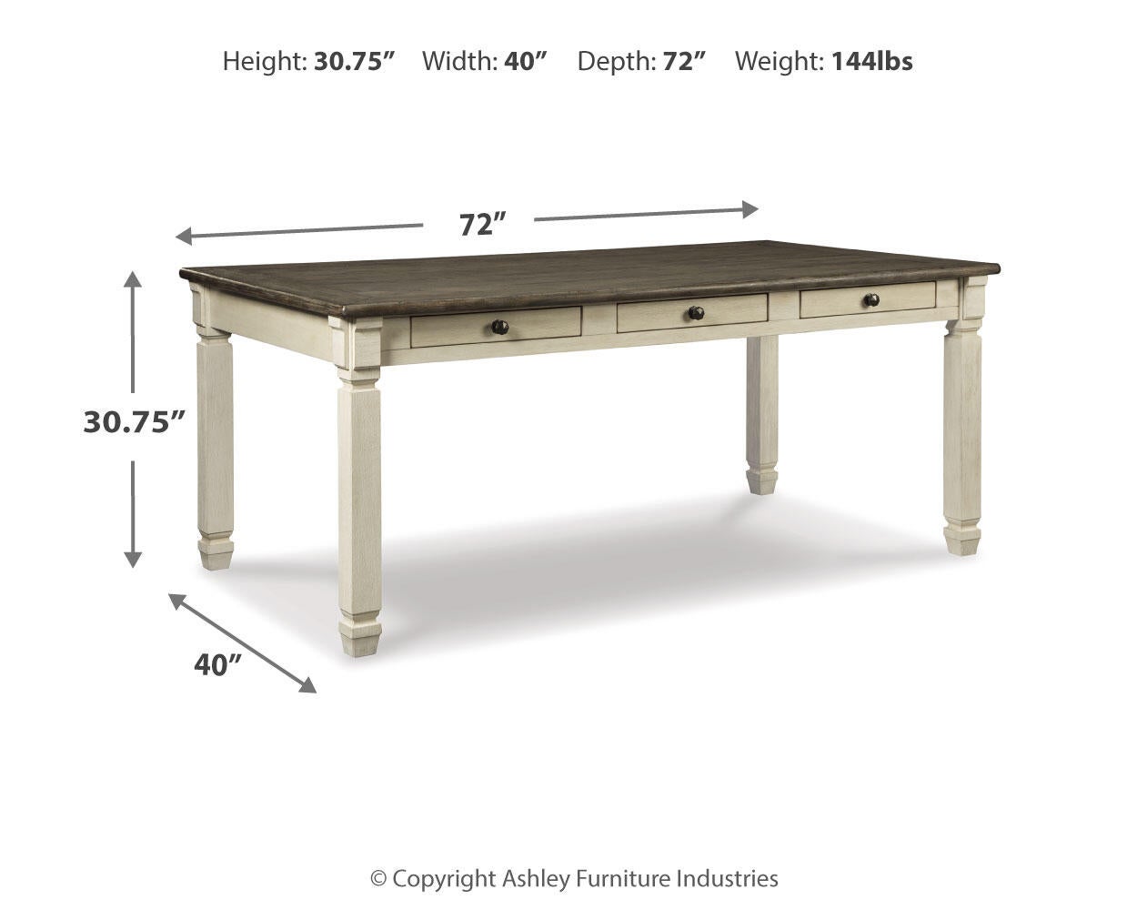 Mesa de comedor rectangular Bolanburg