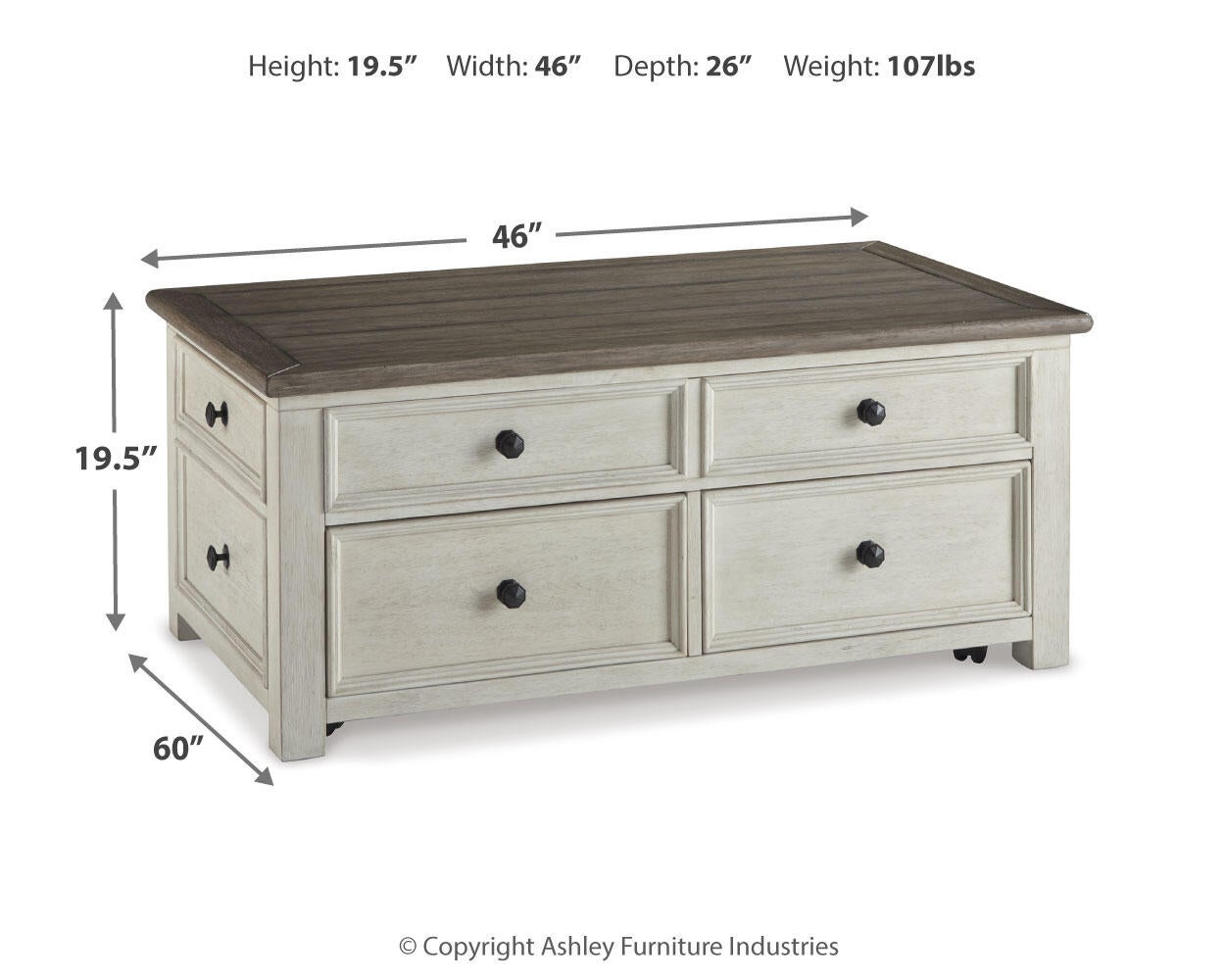 Mesa de cóctel elevable Bolanburg