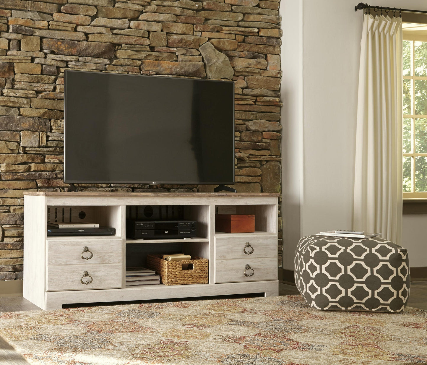 Soporte de TV Willowton LG con opción de chimenea