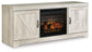 Soporte de TV Bellaby de 63" con chimenea eléctrica