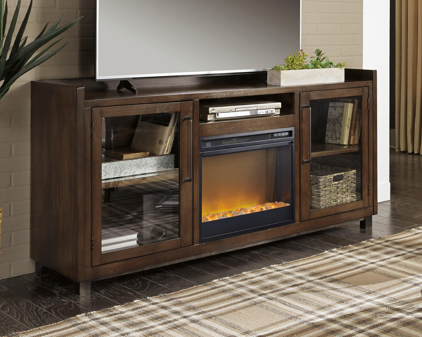 Soporte para TV Starmore de 70" con chimenea eléctrica