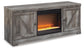 Soporte de TV Wynnlow de 63" con chimenea eléctrica