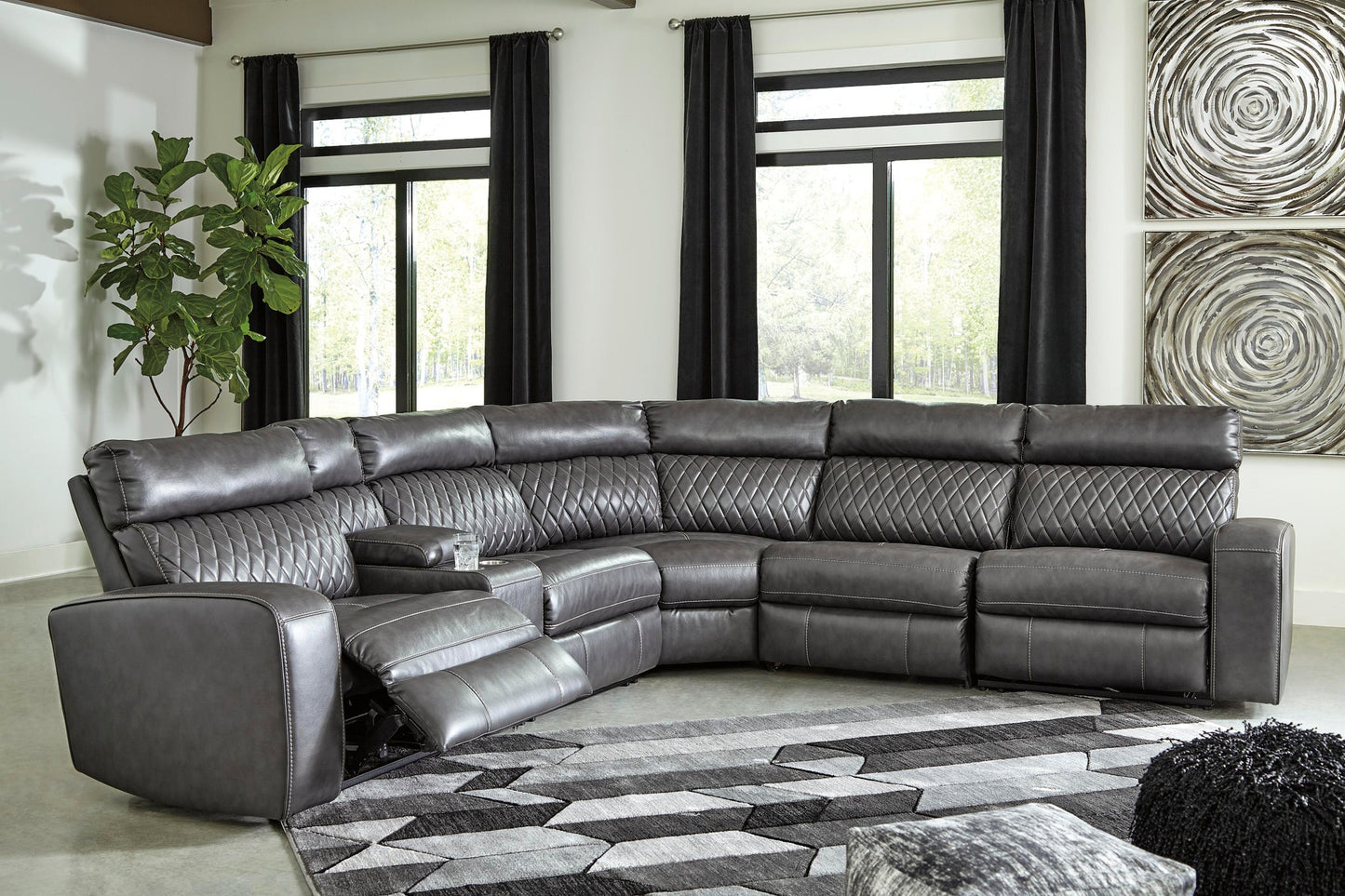 Sofá seccional reclinable eléctrico de 6 piezas Samperstone
