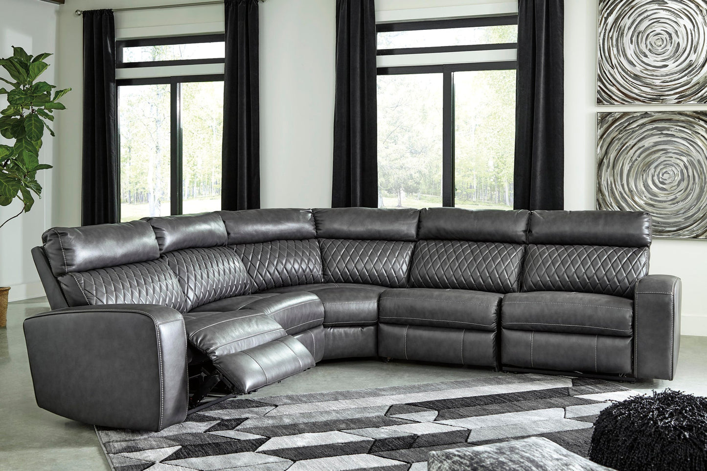 Sofá seccional reclinable eléctrico de 5 piezas Samperstone
