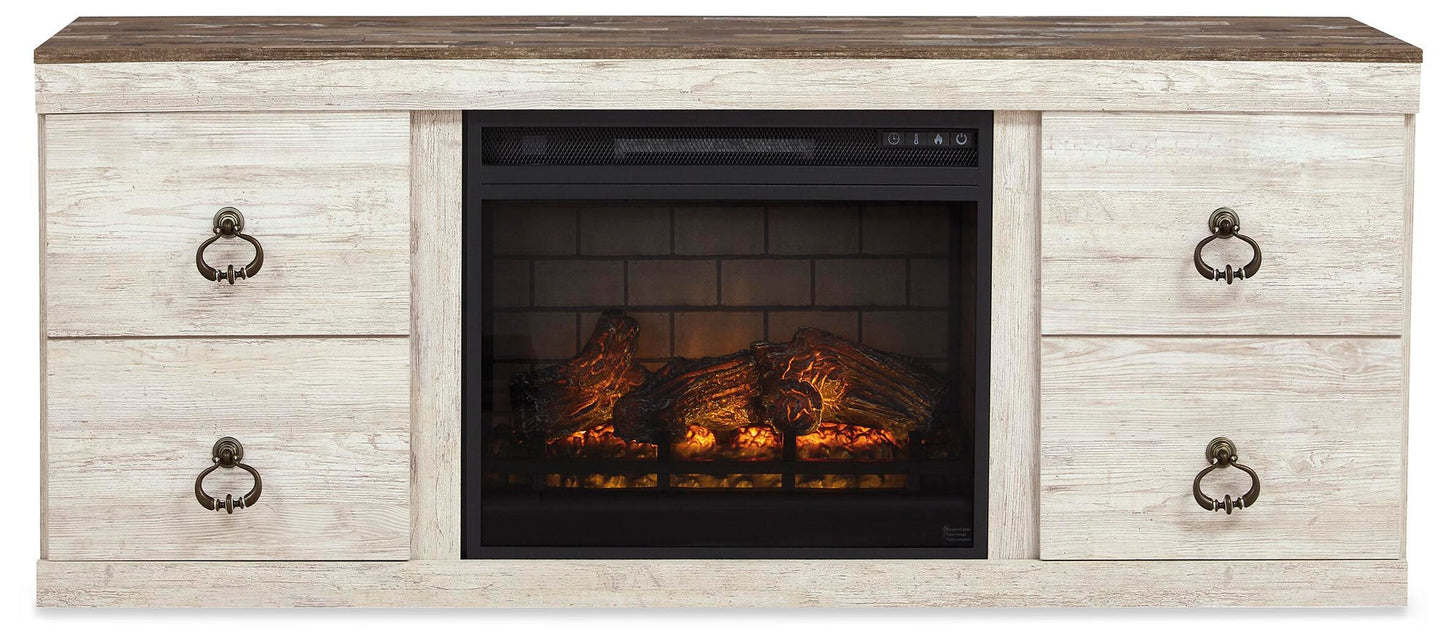 Soporte de TV Willowton con chimenea eléctrica