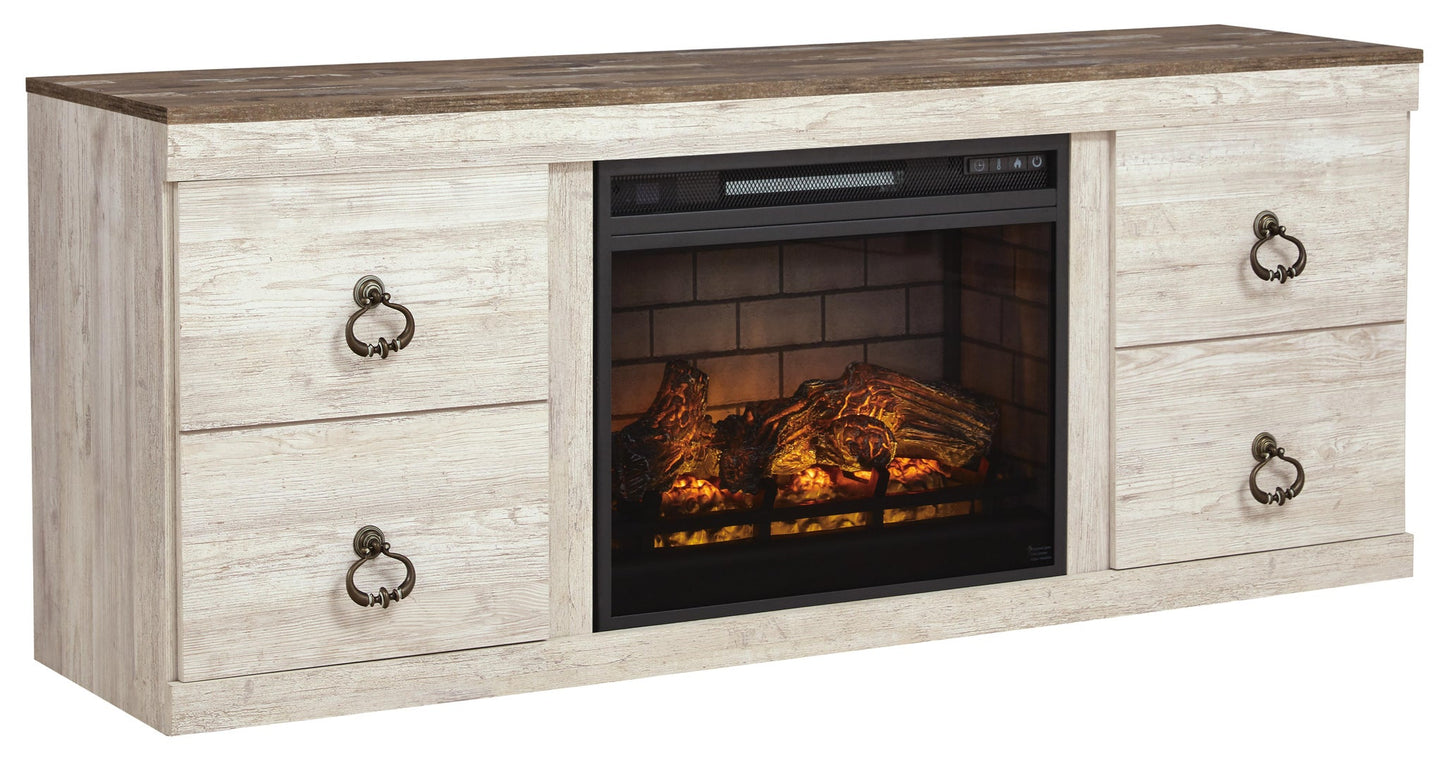 Soporte de TV Willowton con chimenea eléctrica