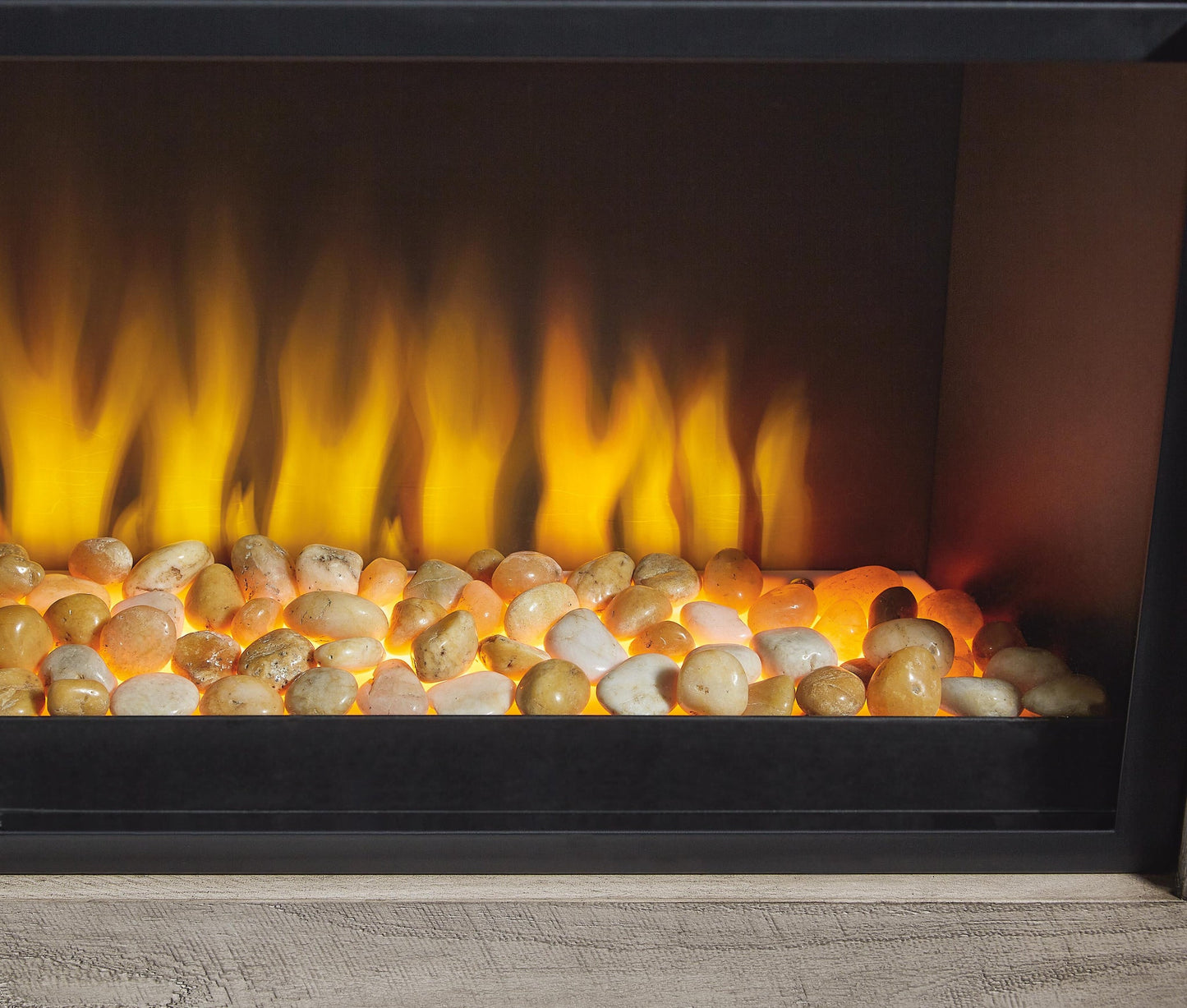 Soporte de TV Naydell de 92" con chimenea eléctrica