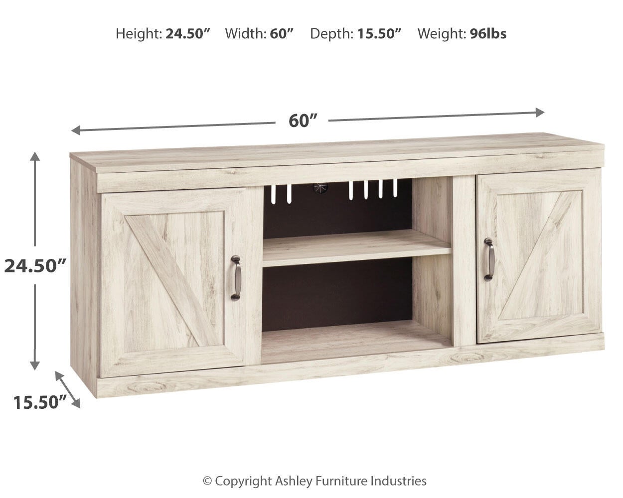 Soporte de TV Bellaby LG con opción de chimenea