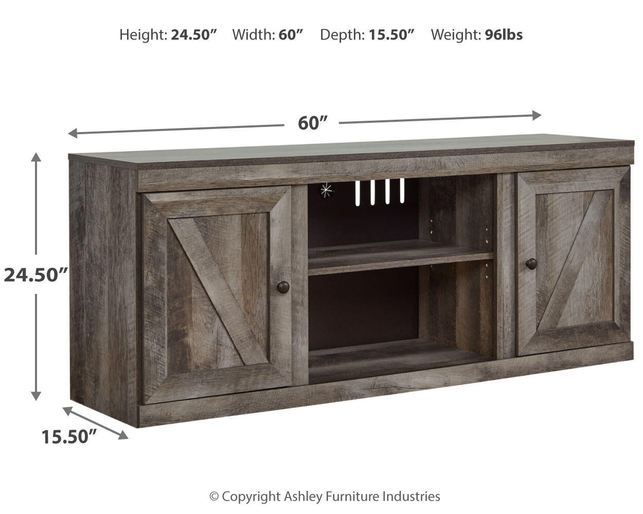 Soporte para TV Wynnlow LG con opción de chimenea