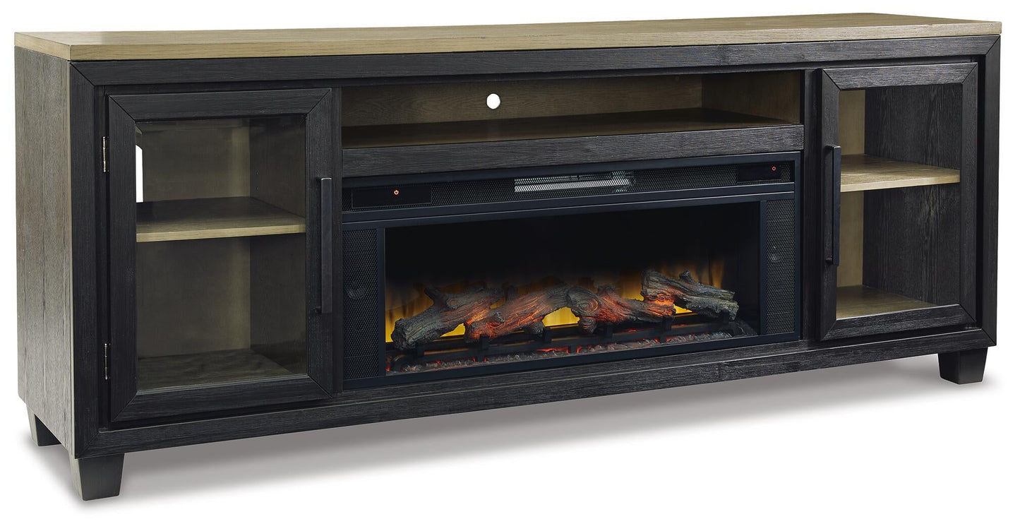 Soporte de TV Foyland de 83" con chimenea eléctrica
