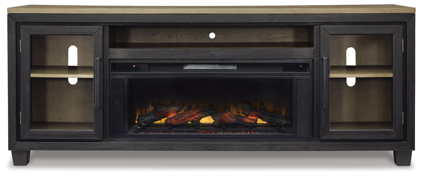 Soporte de TV Foyland de 83" con chimenea eléctrica