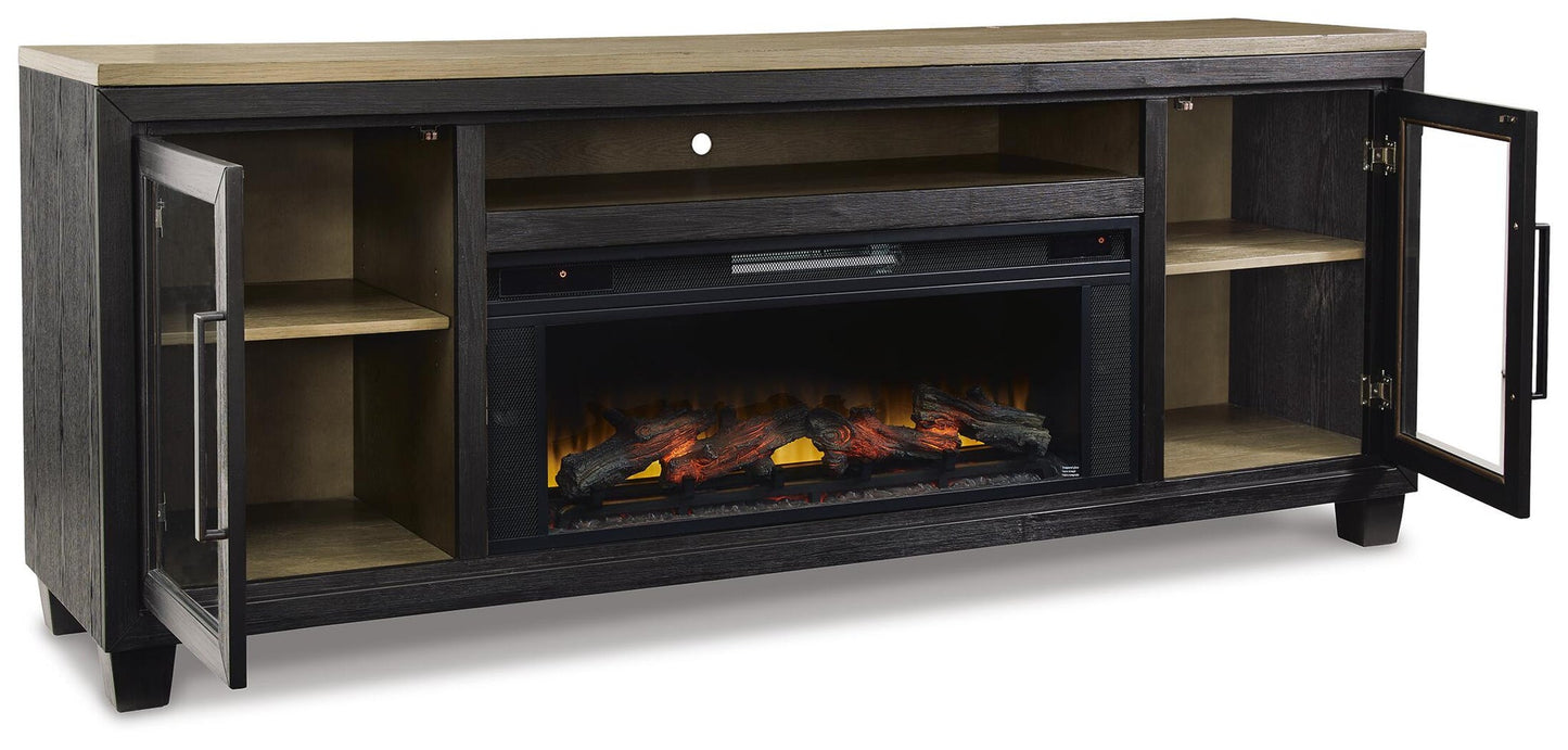 Soporte de TV Foyland de 83" con chimenea eléctrica