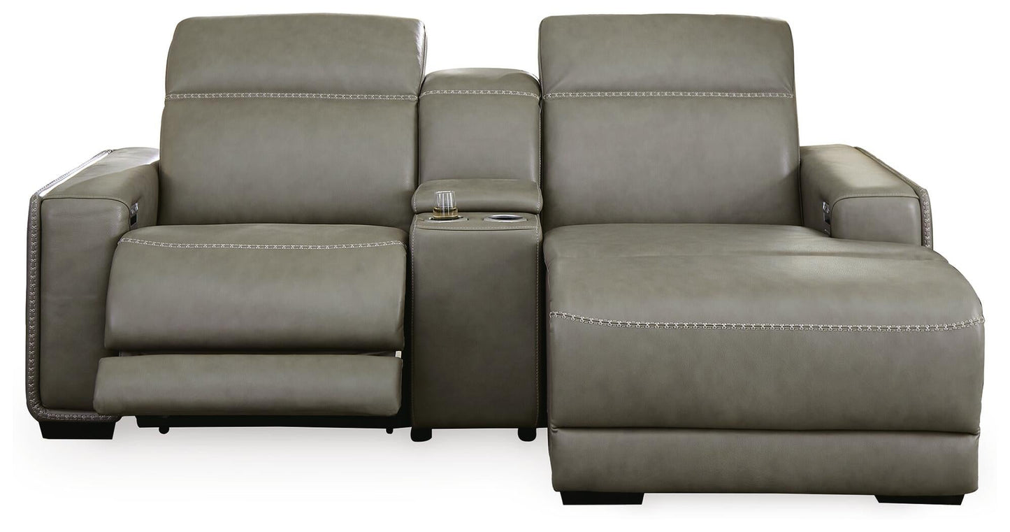 Sofá seccional reclinable eléctrico de 3 piezas Correze con chaise longue