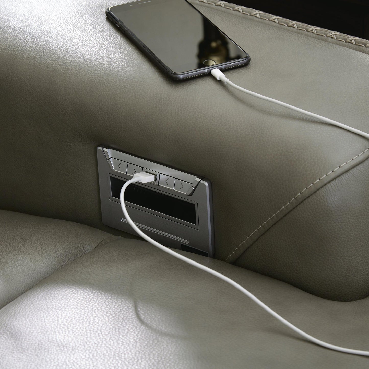 Sofá seccional reclinable eléctrico de 3 piezas Correze con chaise longue