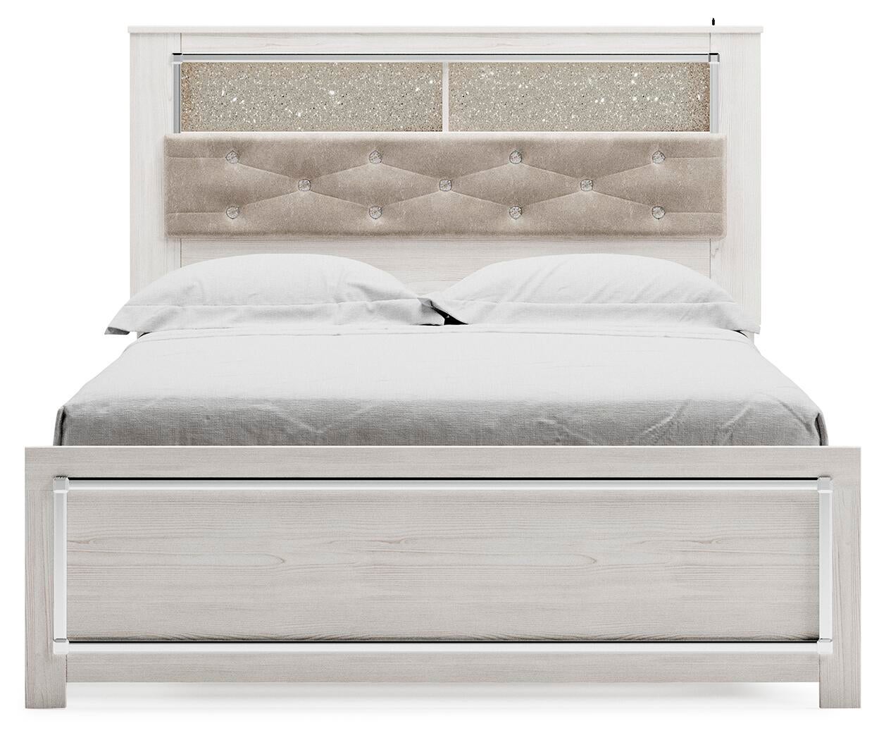 Cama con estantería y panel Altyra Queen
