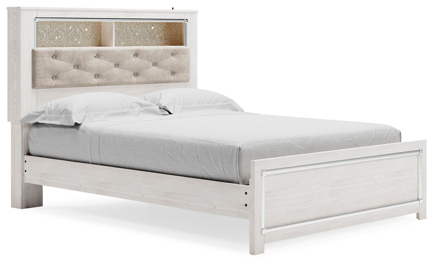 Cama con estantería y panel Altyra Queen